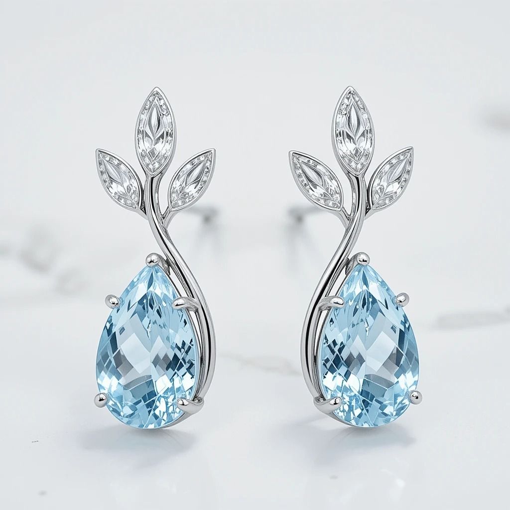 Diamond Teardrop Studs